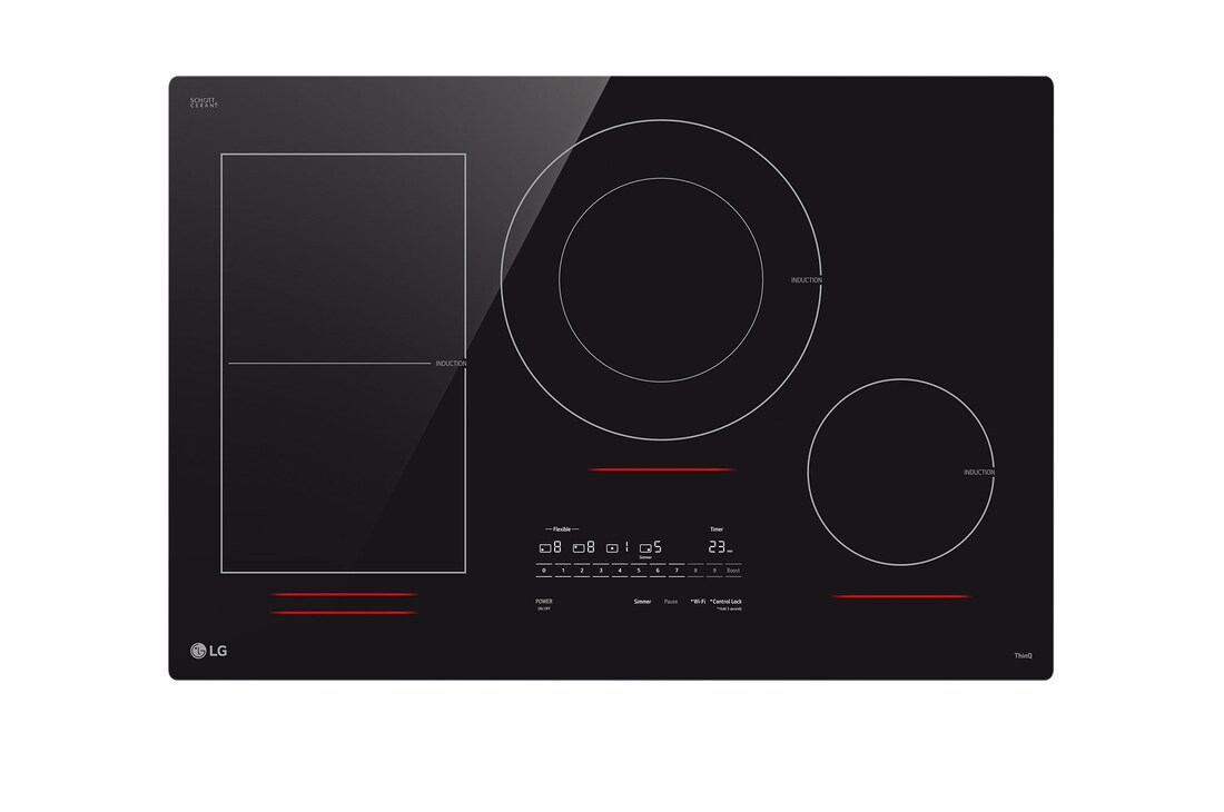 Front view of 30”  Induction Cooktop | UltraHeat™ 5.0kW Element & Smart (CBIH3017BE)