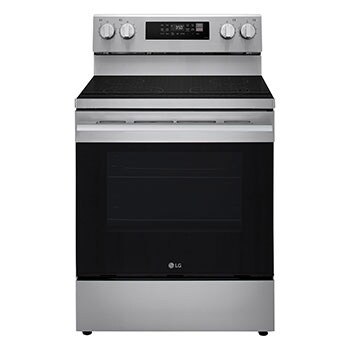 Front view of 30" Elec. 6.3 cu ft. Range | Fan Convection, Air Fry , SelfClean, EasyClean®& Smart, Stainless (LSEL6333XE)