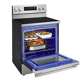 Left side open view with food