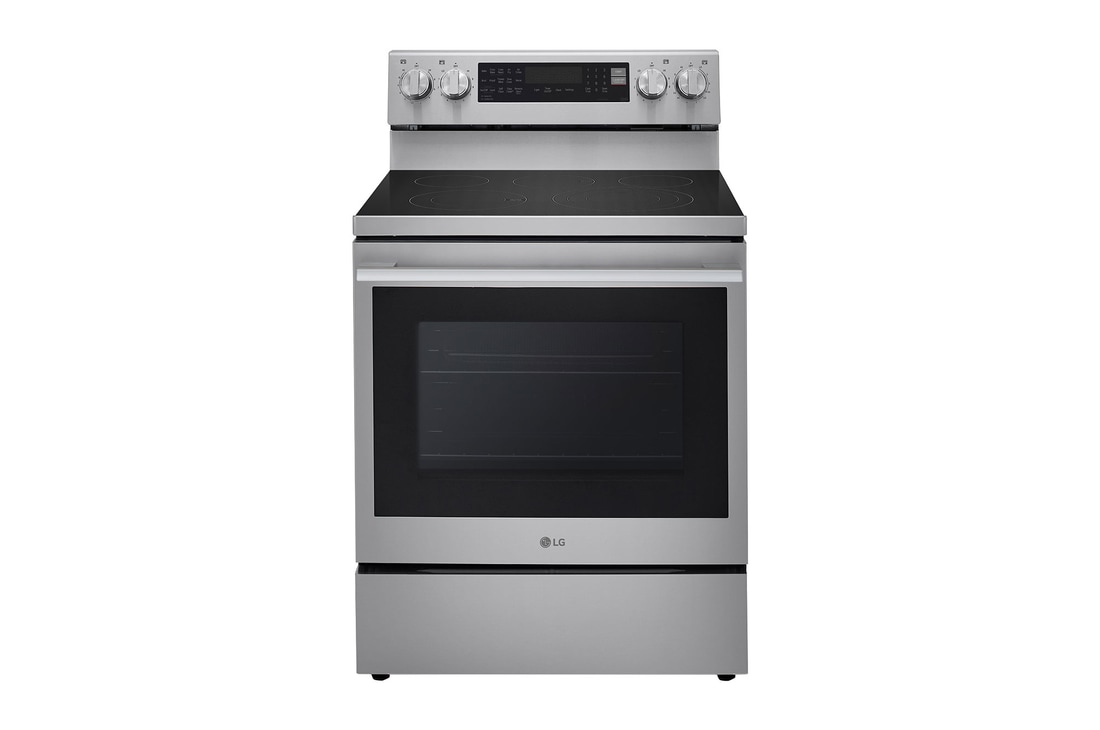Front view of 30" Elec. 6.3 cu ft. Range | Probake Convection, Air Fry, InstaView®, SelfClean, EasyClean®&Smart (LREN6325XE)