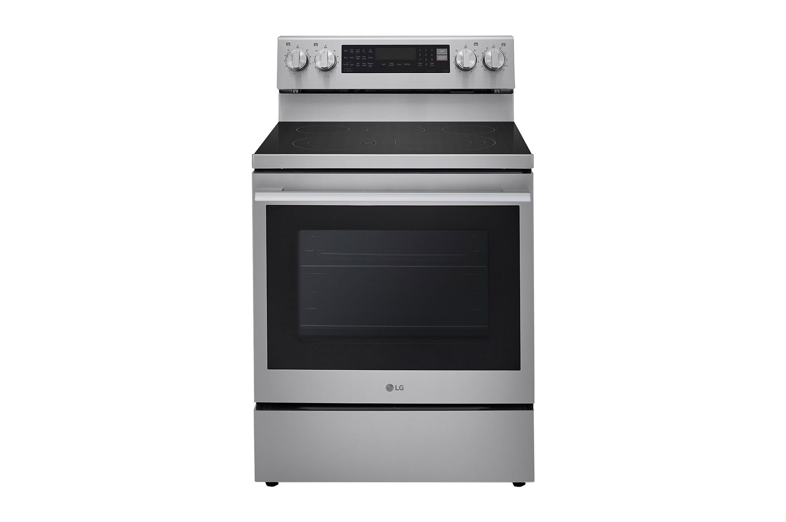 Front view of 30" Elec. 6.3 cu ft. Range | Probake Convection, Air Fry, InstaView®, SelfClean, EasyClean®&Smart (LREN6325XE)