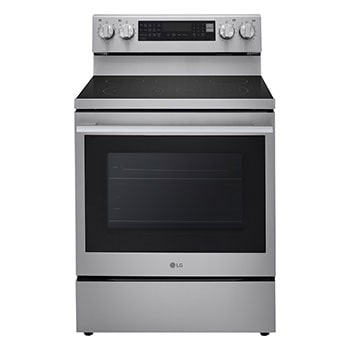 Front view of 30" Elec. 6.3 cu ft. Range | Probake Convection, Air Fry, InstaView®, SelfClean, EasyClean®&Smart (LREN6325XE)