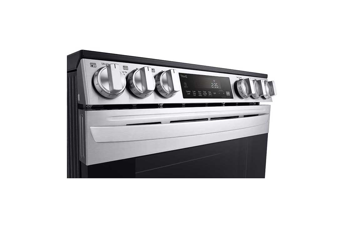 LG 30" Elec. 6.3 cu ft. Range | Fan Convection, Air Fry , SelfClean, EasyClean®& Smart, Stainless, Slide-in, LSEL6333F