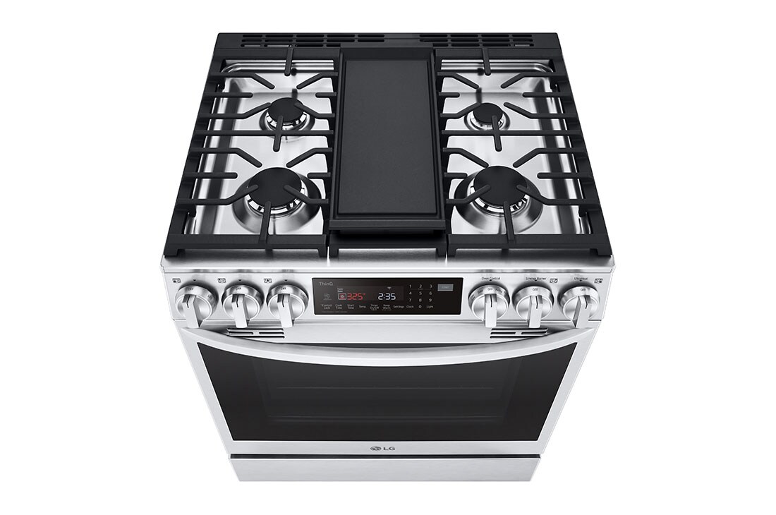 LG 30" Gas 6.3 cu ft. Range | Probake Convection, Air Fry, InstaView®, SelfClean, EasyClean®& Smart, Stainless, Slide-in, LSGL6335F