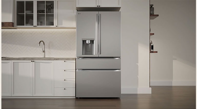 Kitchen interior refrigerator image