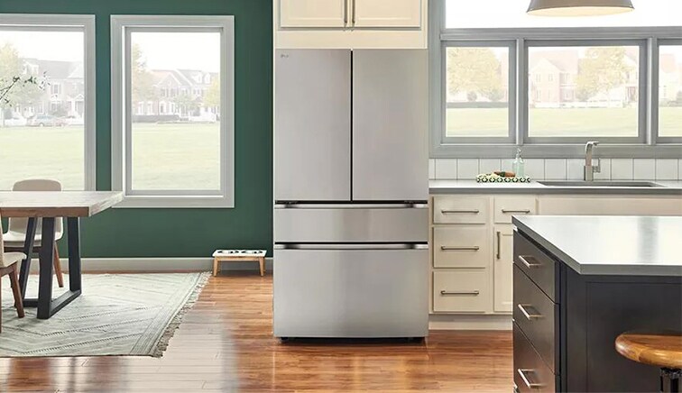 Kitchen interior refrigerator image