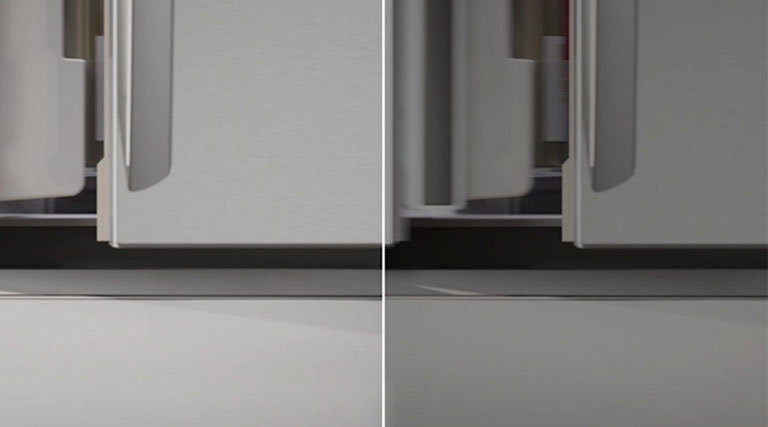 A comparison image of one refrigerator