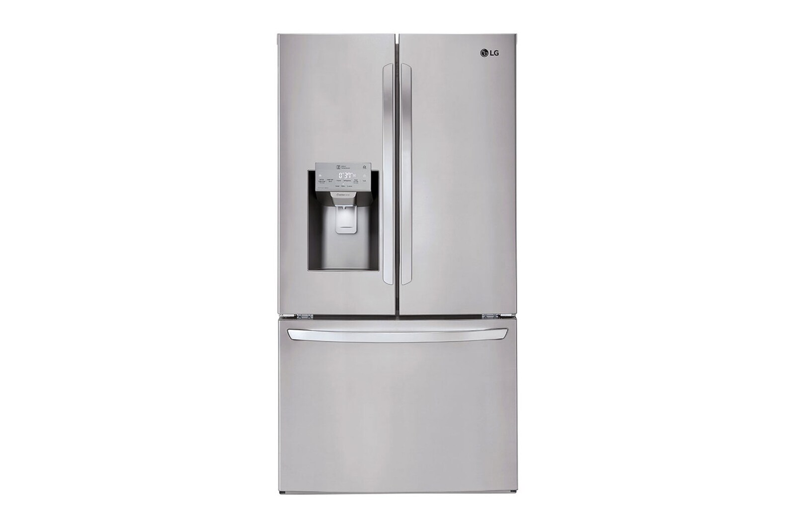 Front view of 36&#39;&#39; Smudge Resistant Refrigerator with ThinQ® Technology and Dual Ice Makers LFXS26973S