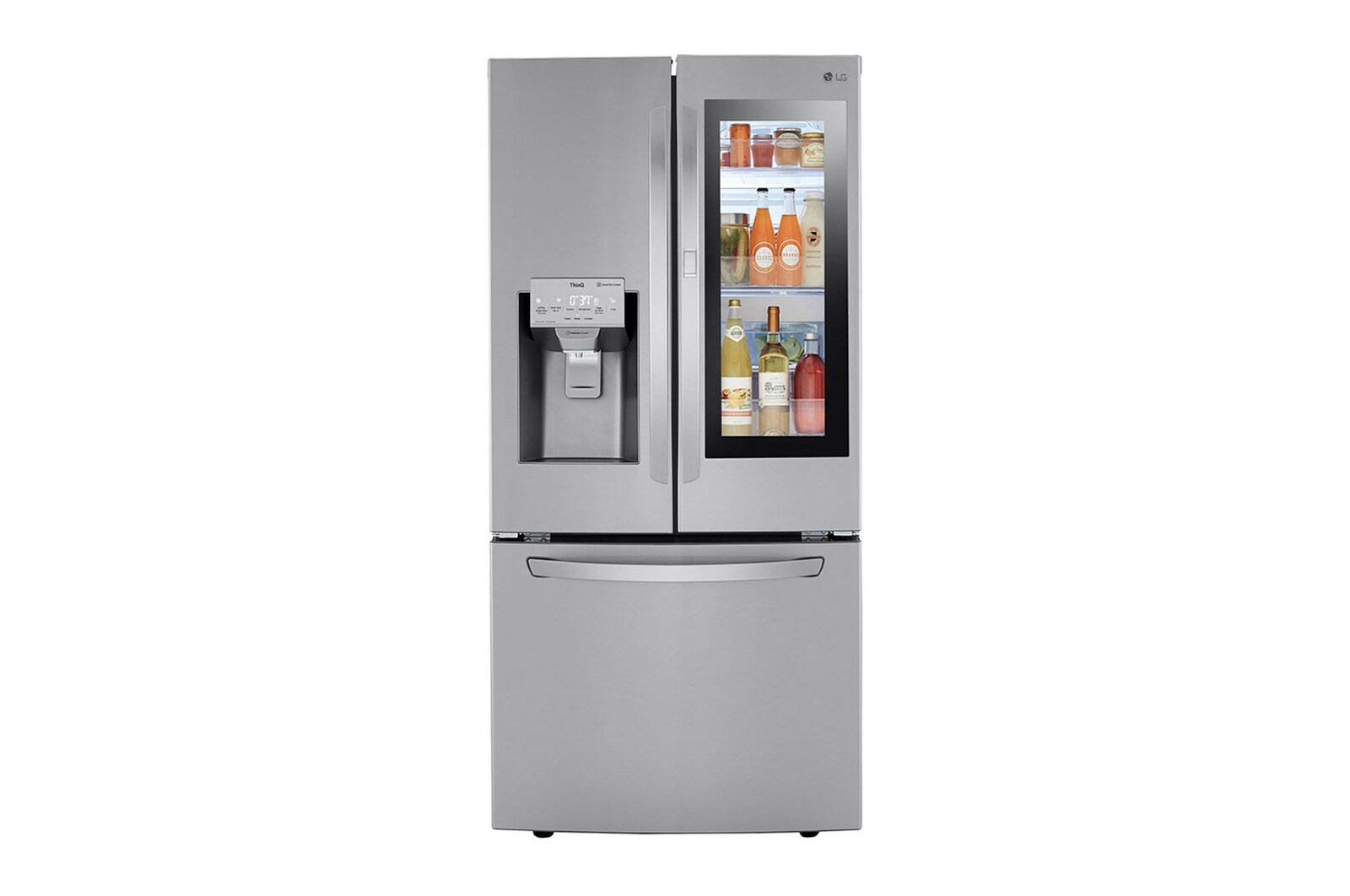 LG Réfrigérateur intelligent InstaView<sup>MD</sup> de 24 pi³ avec machine à glaçons Craft Ice<sup>MC</sup>, LRFVS2503S