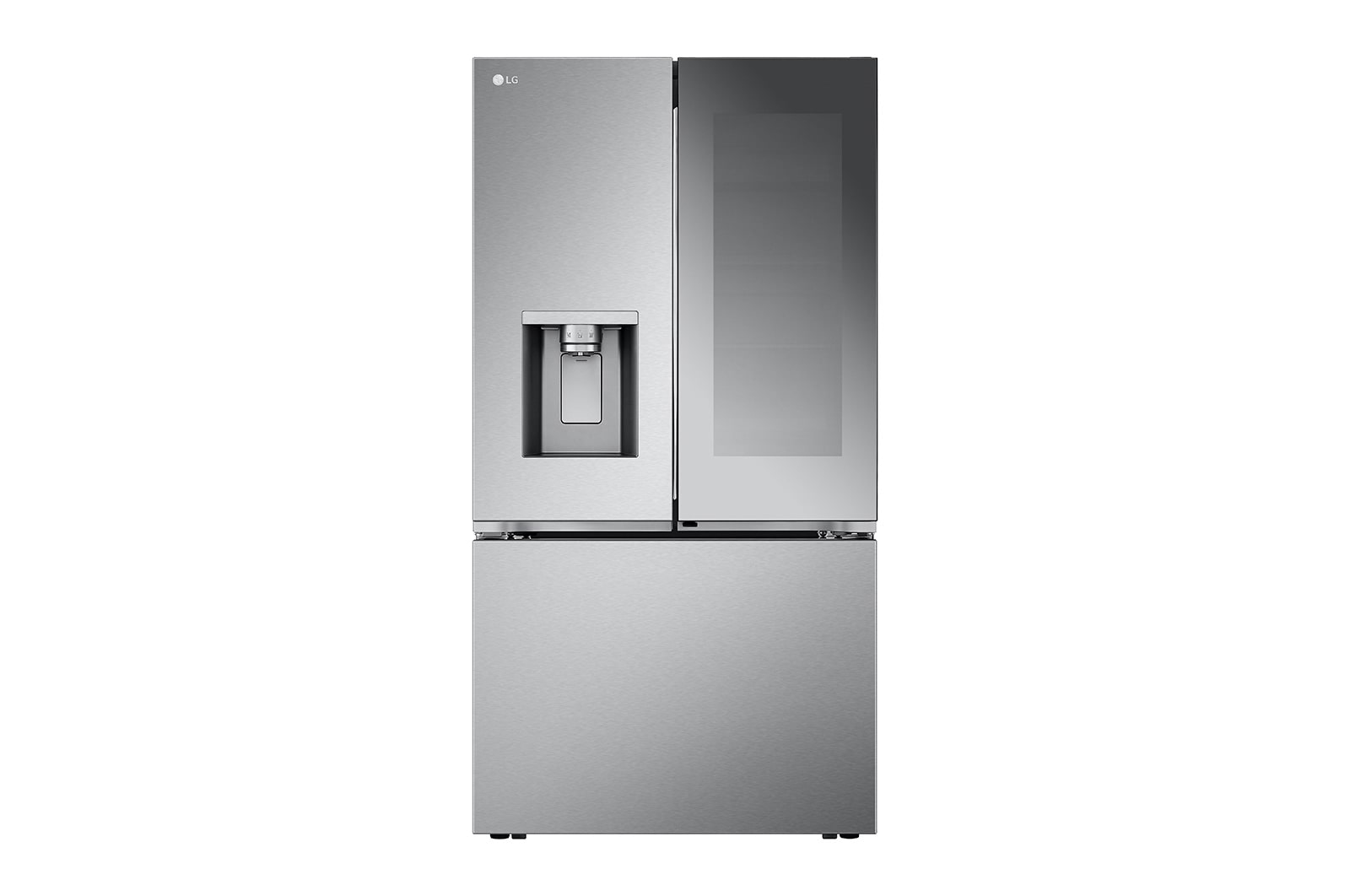 LG 26 cu. ft. Smart Mirror InstaView® Counter-Depth MAX™ French Door Refrigerator with Four Types of Craft Ice®, LRYKC2606S