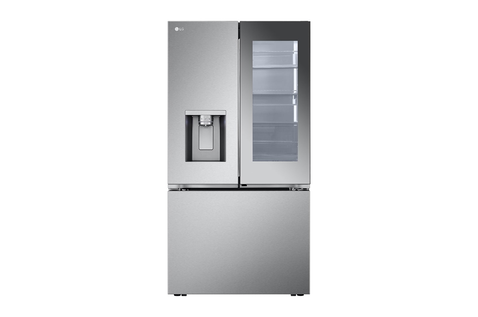 LG 26 cu. ft. Smart Mirror InstaView® Counter-Depth MAX™ French Door Refrigerator with Four Types of Craft Ice®, LRYKC2606S