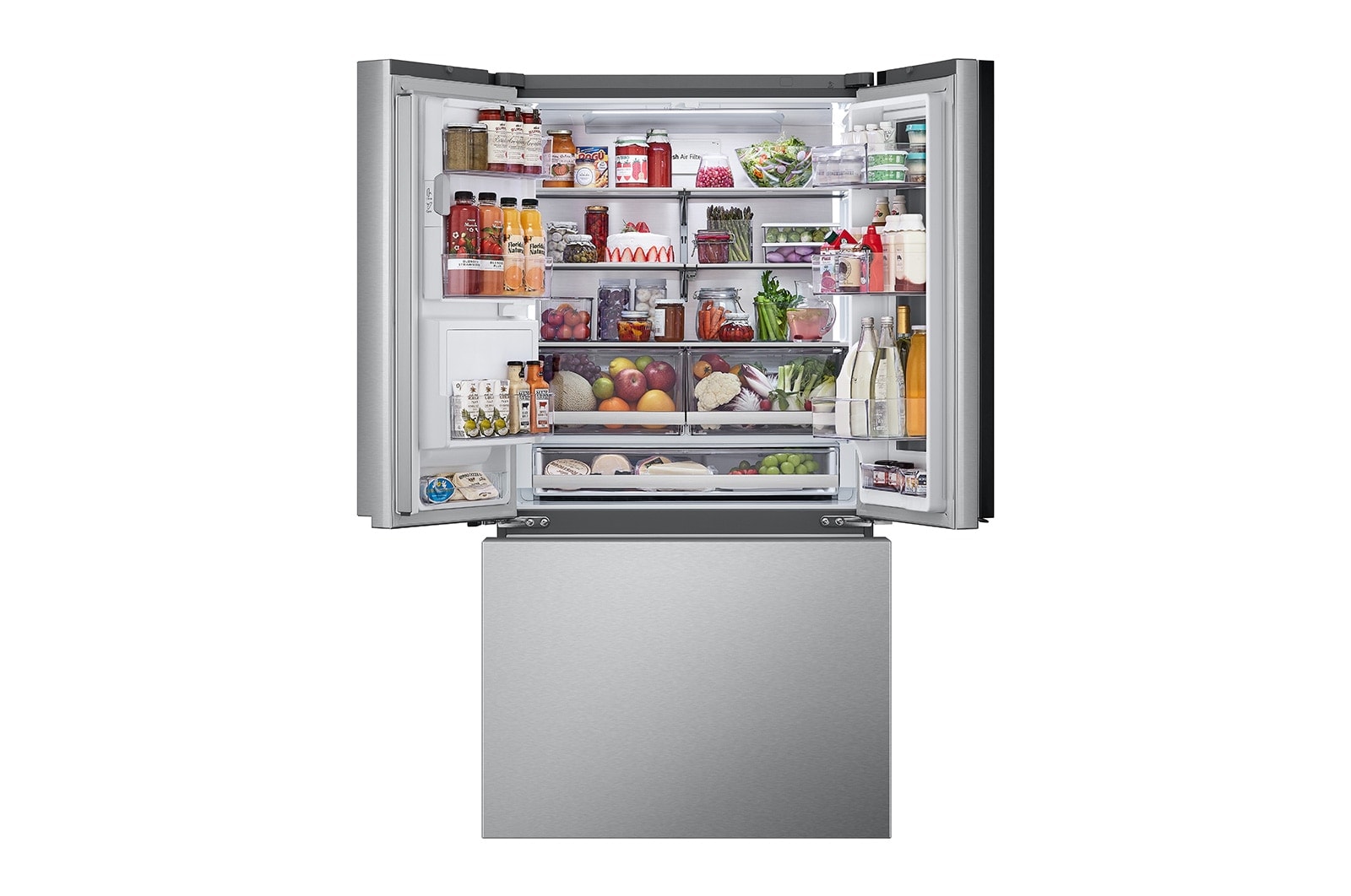 LG 26 cu. ft. Smart Mirror InstaView® Counter-Depth MAX™ French Door Refrigerator with Four Types of Craft Ice®, LRYKC2606S