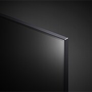 Close-up of the top edge of LG QNED TV, QNED90