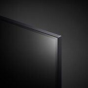 Close-up of the top edge of LG QNED TV, QNED90