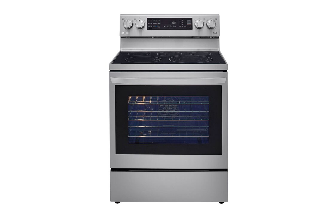 LG 30" Elec. 6.3 cu ft. Range | Probake Convection, Air Fry, InstaView®, SelfClean, EasyClean®& Smart, Stainless, Freestanding, LREL6325F