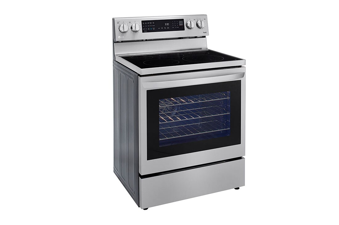 LG 30" Elec. 6.3 cu ft. Range | Probake Convection, Air Fry, InstaView®, SelfClean, EasyClean®& Smart, Stainless, Freestanding, LREL6325F
