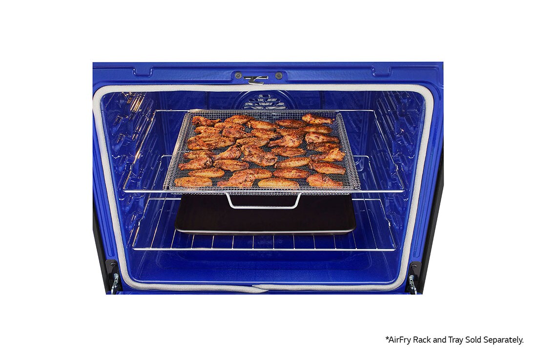 LG 30" Elec. 6.3 cu ft. Range | Probake Convection, Air Fry, InstaView®, SelfClean, EasyClean®& Smart, Stainless, Freestanding, LREL6325F