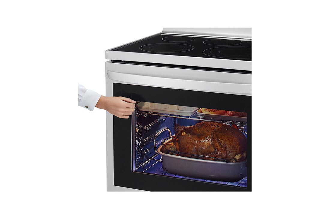 LG 30" Elec. 6.3 cu ft. Range | Probake Convection, Air Fry, InstaView®, SelfClean, EasyClean®& Smart, Stainless, Freestanding, LREL6325F