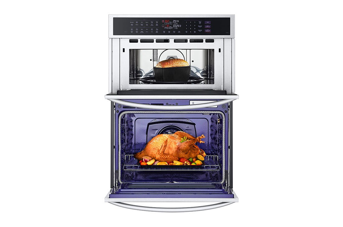 LG 1.7/4.7 cu ft. Combination Wall Oven | True Convection, Steam Sous-Vide, Air Fry, Self Clean, EasyClean® & Smart, Stainless, WCEP6427F