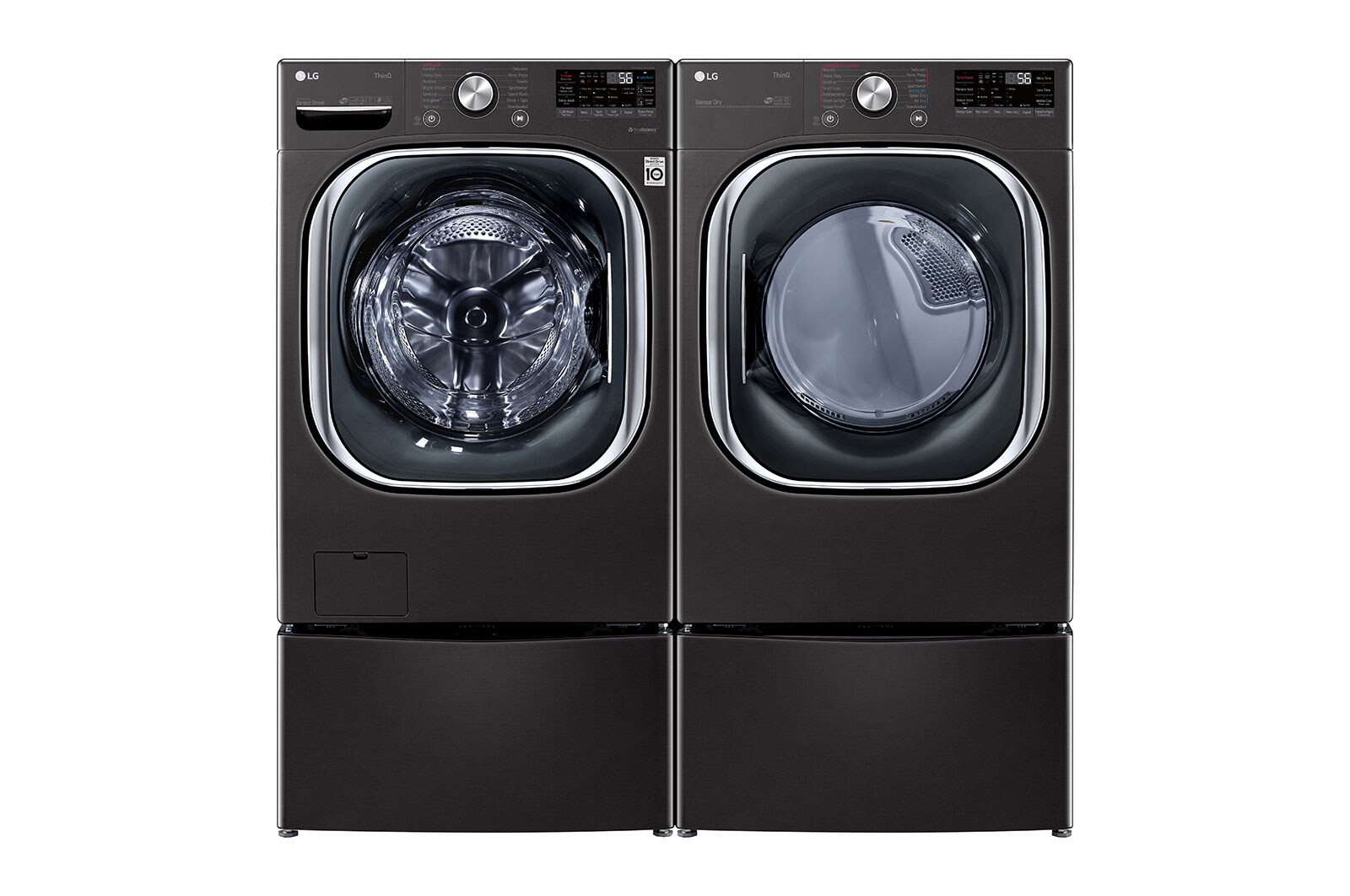 Front view of 5.8 cu.ft. Mega Capacity AI Front Load ThinQ® Washer WM4500HBA_WD100CB