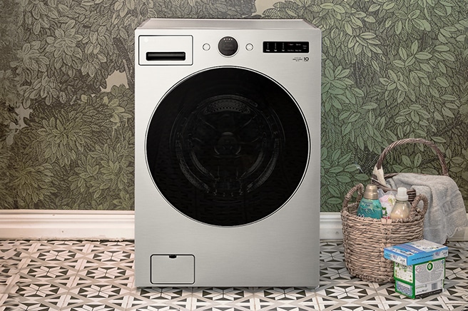 The front view of the washing machine.
