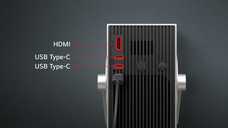 Zoom image of backside ports.