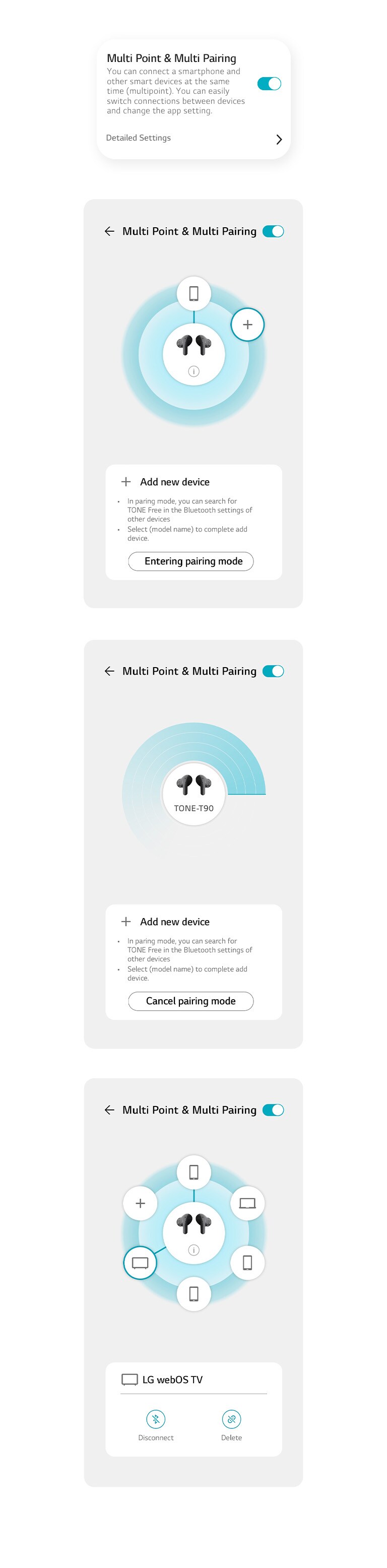 Images of the Multi Point and Multi Pairing functions on the app.