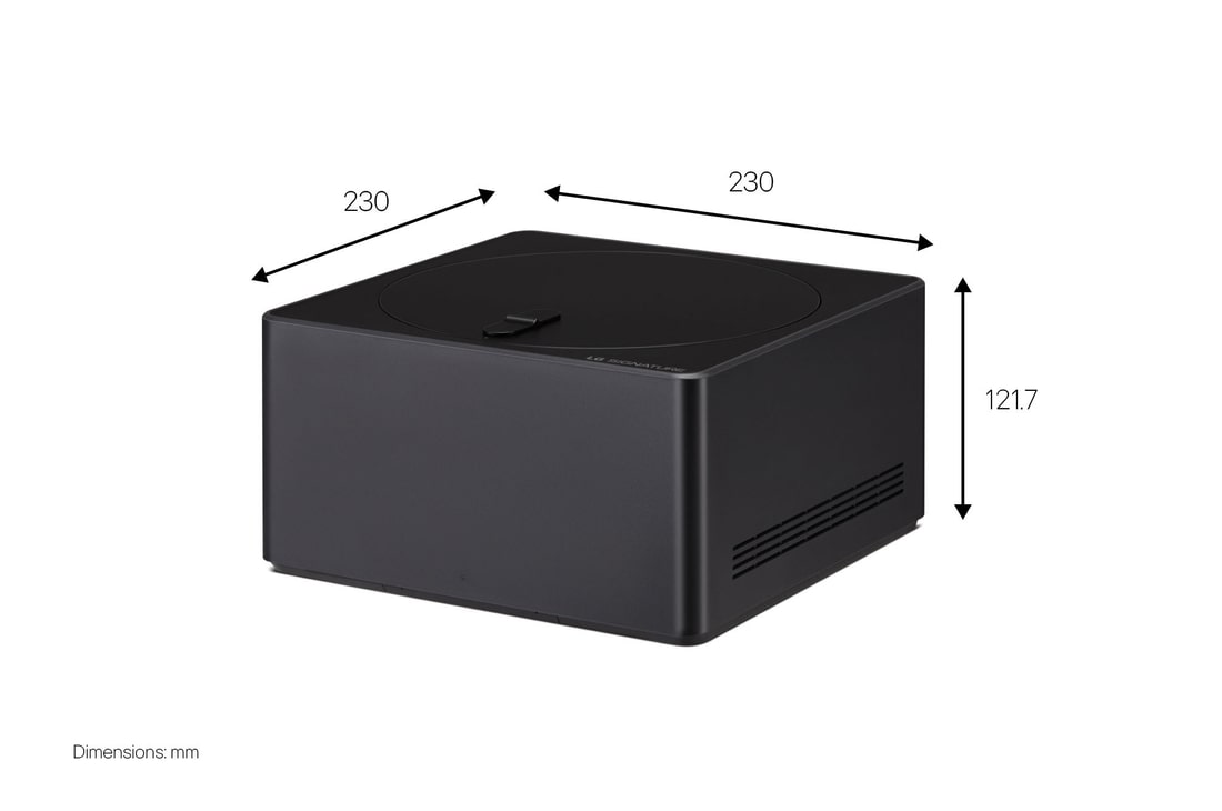 Vue latérale légèrement orientée vers la gauche du boîtier Zero Connect montrant les dimensions. 