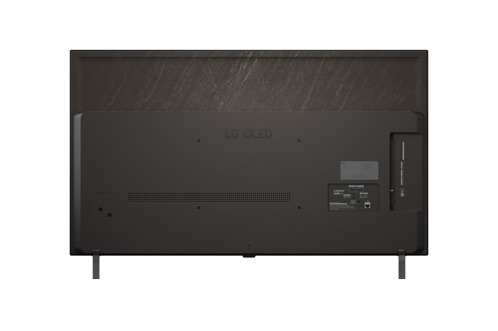 Vue arrière du téléviseur Smart LG OLED AI B5 4K.