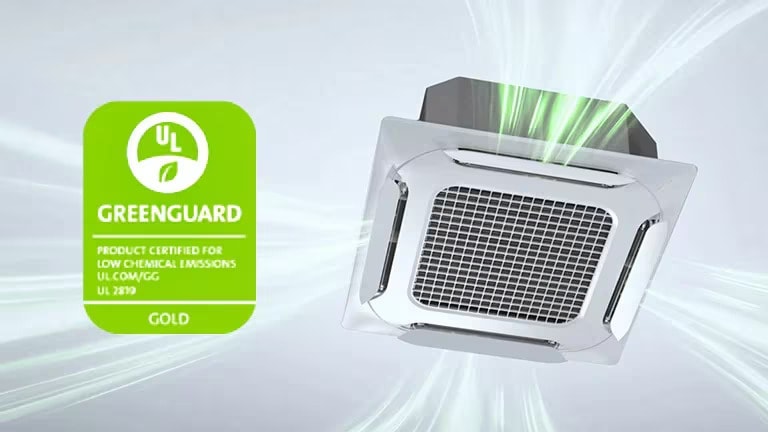 La cassette à ailette double de LG reçoit la certification GREENGUARD Gold.