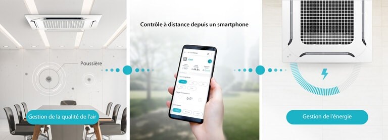 Surveillez et contrôlez le produit à distance avec l'application LG ThinQ.