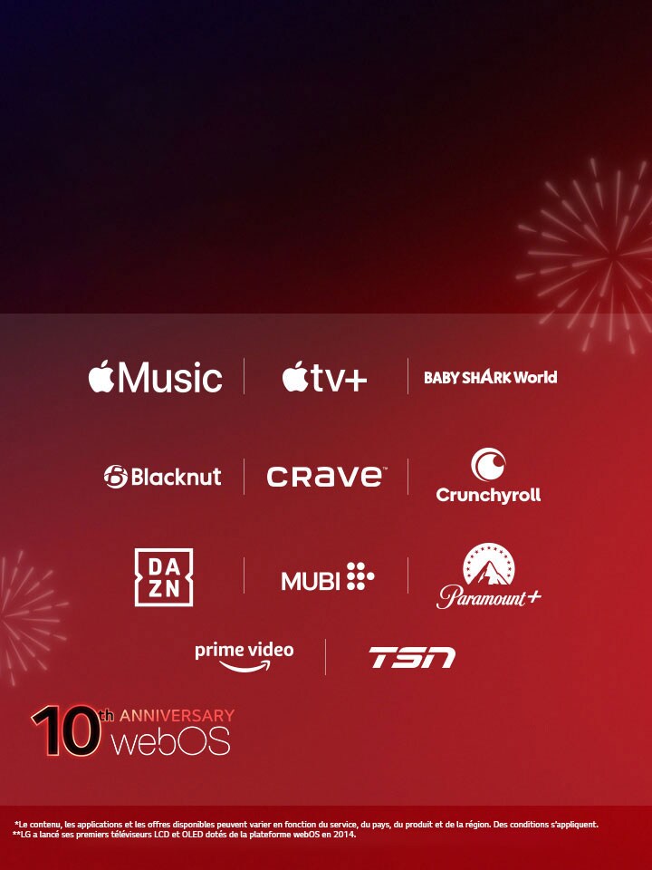 Image de la célébration des 10 ans de webOS lors de la LG Streaming Week, en présence de partenaires de contenu mondiaux