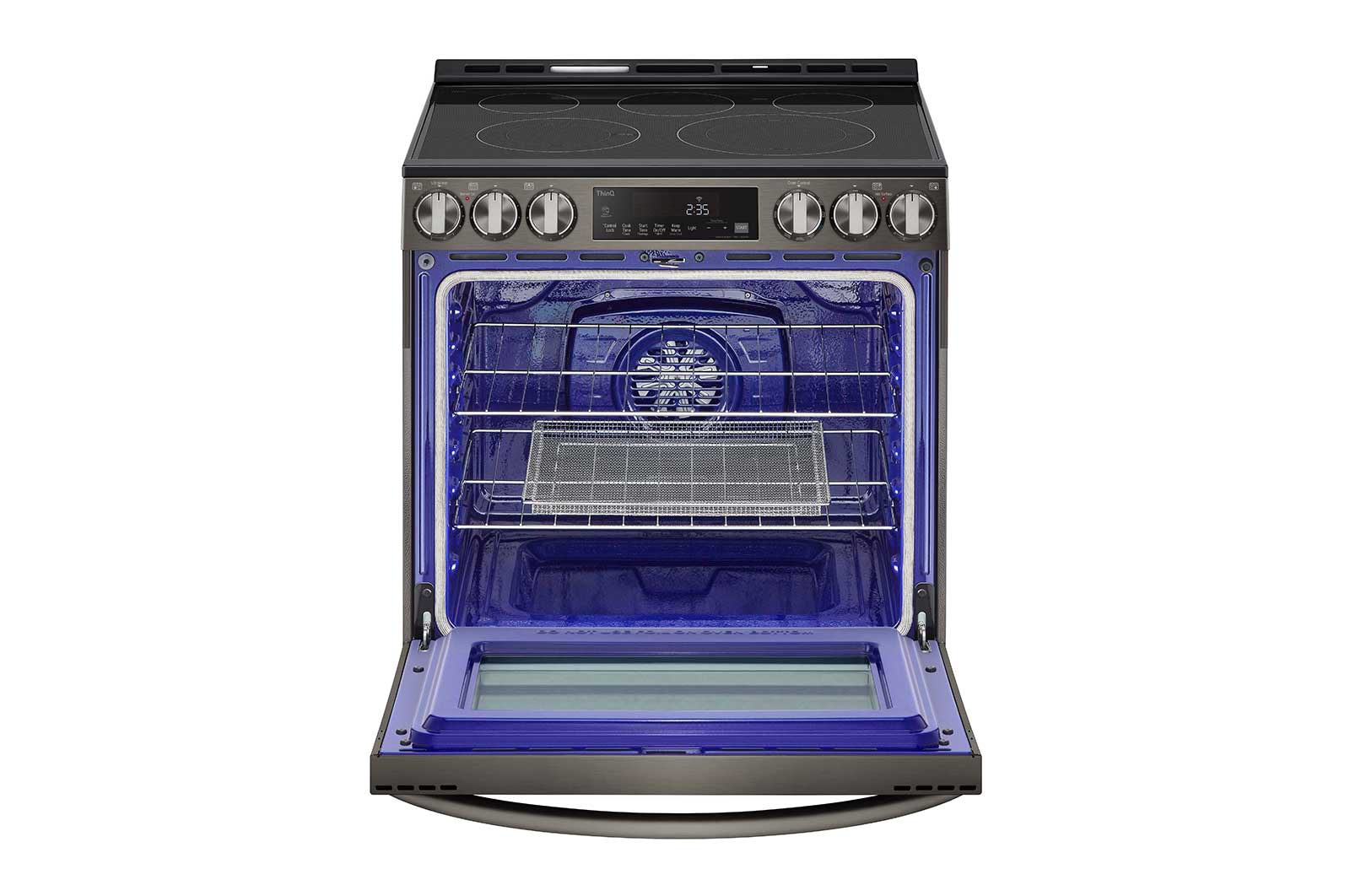 LG Cuisinière encastrable électrique intelligente de 6,3 pi³ en acier inoxydable noir équipé du Wi-Fi, d’une convection par ventilateur et de la technologie Air Fry et EasyClean<sup>MD</sup>., LSEL6333D