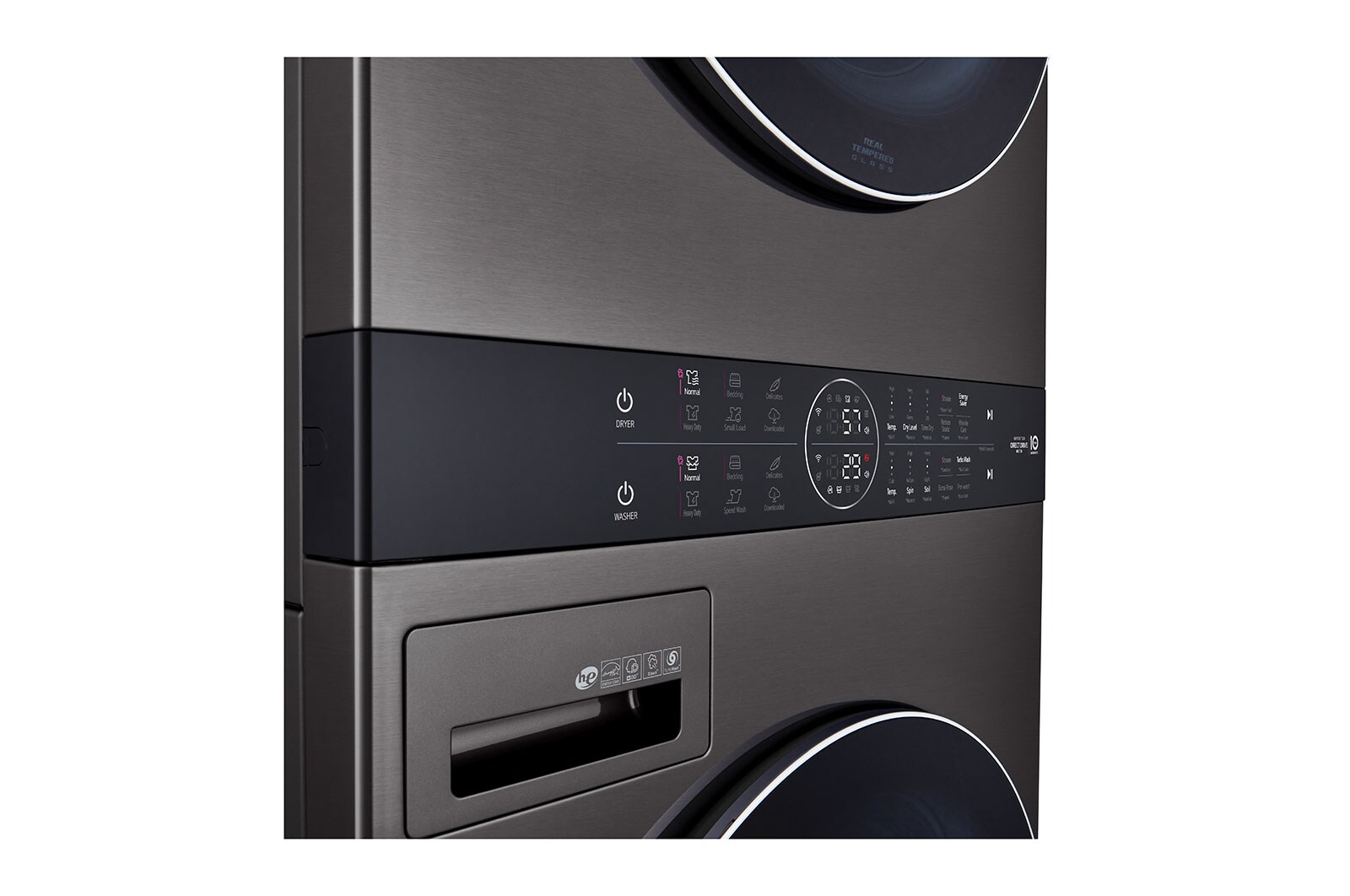 LG Laveuse de 5,2 pi³ et sécheuse électrique de 7,4 pi³ WashTower<sup>MC</sup> à chargement frontal de LG avec Centre Control<sup>MC</sup> à unité simple, WKEX200HBA