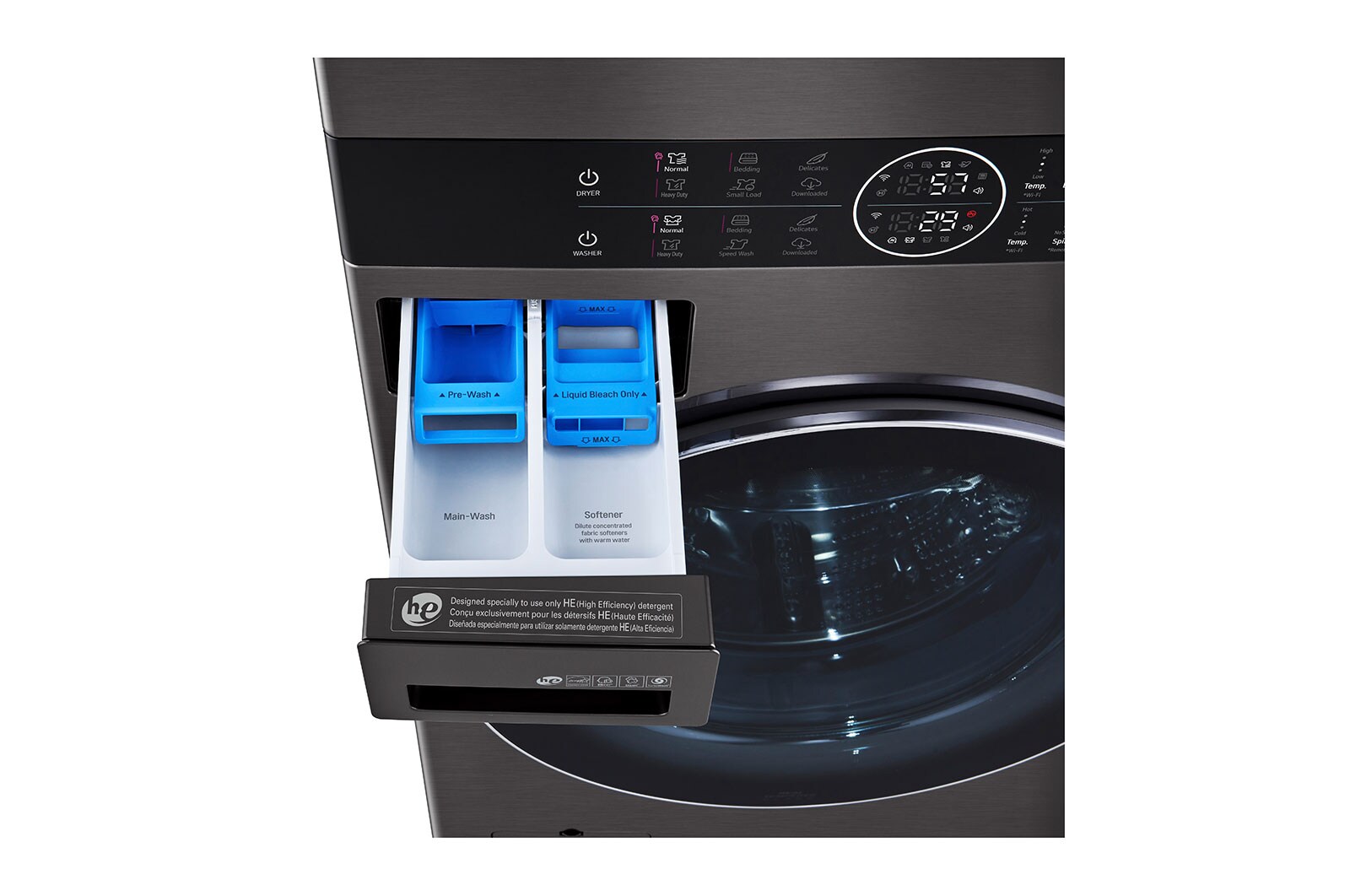 LG Laveuse de 5,2 pi³ et sécheuse électrique de 7,4 pi³ WashTower<sup>MC</sup> à chargement frontal de LG avec Centre Control<sup>MC</sup> à unité simple, WKEX200HBA