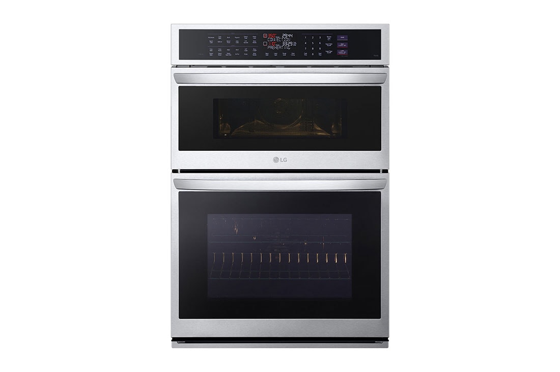 LG Four mural combiné intelligent de 1,7/4,7 pi³ avec convection véritable  technologie InstaView<sup>MD</sup>, Air Fry et Vapeur Sous Vide, WCEP6427F