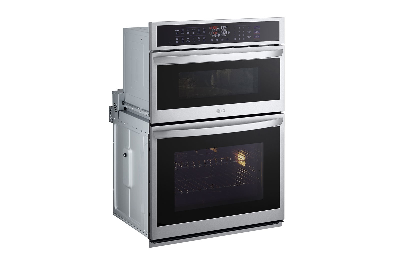 LG Four mural combiné intelligent de 1,7/4,7 pi³ avec convection véritable  technologie InstaView<sup>MD</sup>, Air Fry et Vapeur Sous Vide, WCEP6427F