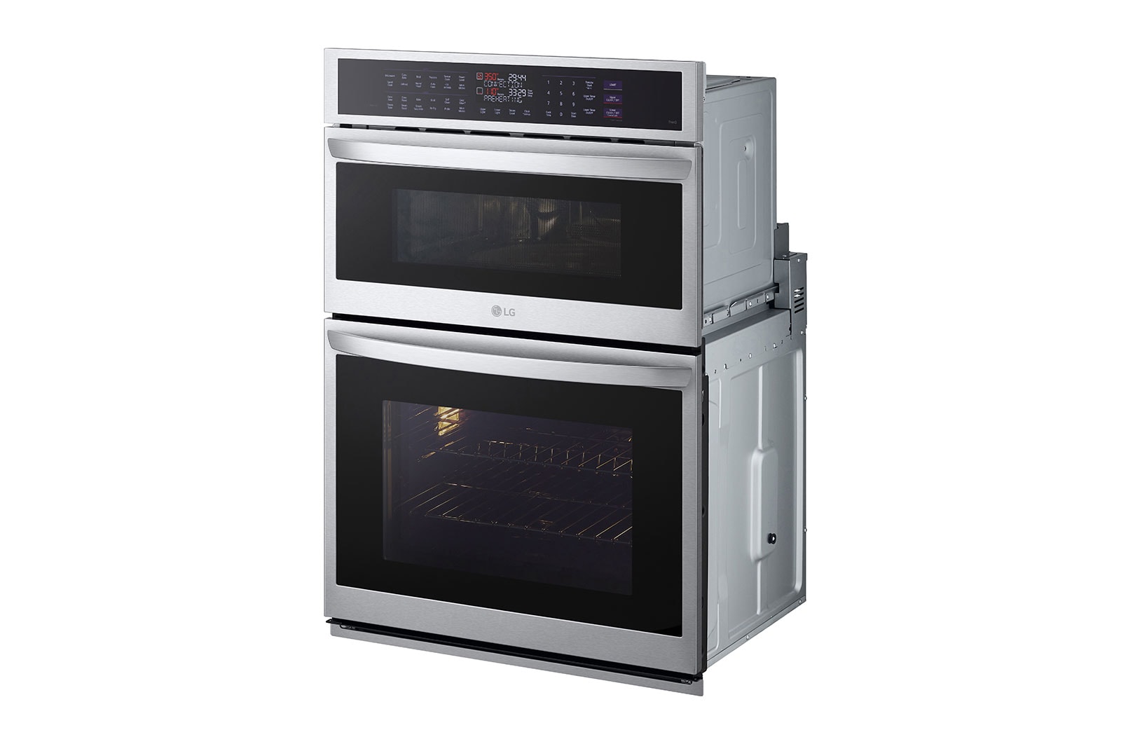 LG Four mural combiné intelligent de 1,7/4,7 pi³ avec convection véritable  technologie InstaView<sup>MD</sup>, Air Fry et Vapeur Sous Vide, WCEP6427F