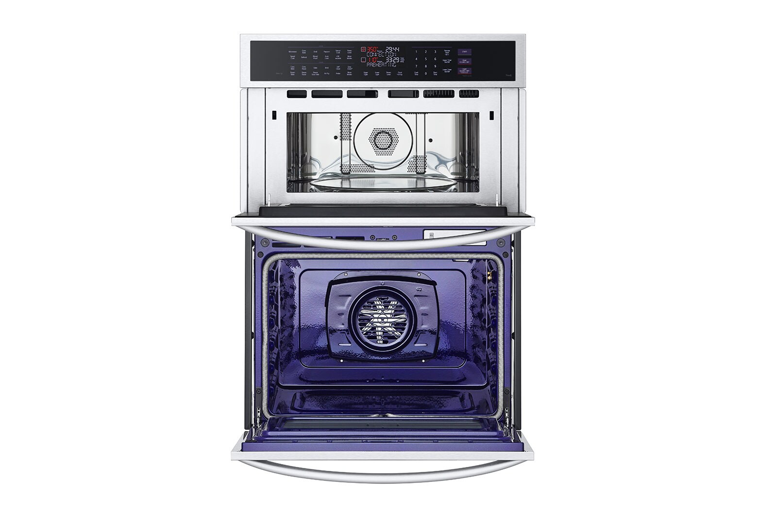 LG Four mural combiné intelligent de 1,7/4,7 pi³ avec convection véritable  technologie InstaView<sup>MD</sup>, Air Fry et Vapeur Sous Vide, WCEP6427F