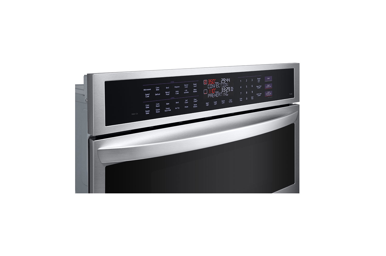 LG Four mural combiné intelligent de 1,7/4,7 pi³ avec convection véritable  technologie InstaView<sup>MD</sup>, Air Fry et Vapeur Sous Vide, WCEP6427F