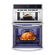 LG Four mural combiné intelligent de 1,7/4,7 pi³ avec convection véritable  technologie InstaView<sup>MD</sup>, Air Fry et Vapeur Sous Vide, WCEP6427F
