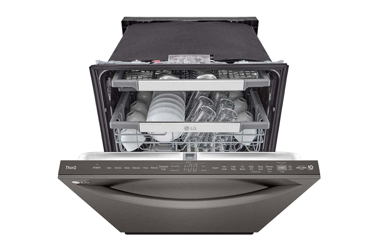 LG Lave-vaisselle intelligent avec lave et sèche en 1 heure, commandes sur le dessus et système QuadWash Pro<sup>MC</sup>, technologie TrueSteam<sup>MD</sup> et technologie Dynamic Dry<sup>MC</sup>, LDTH7972D