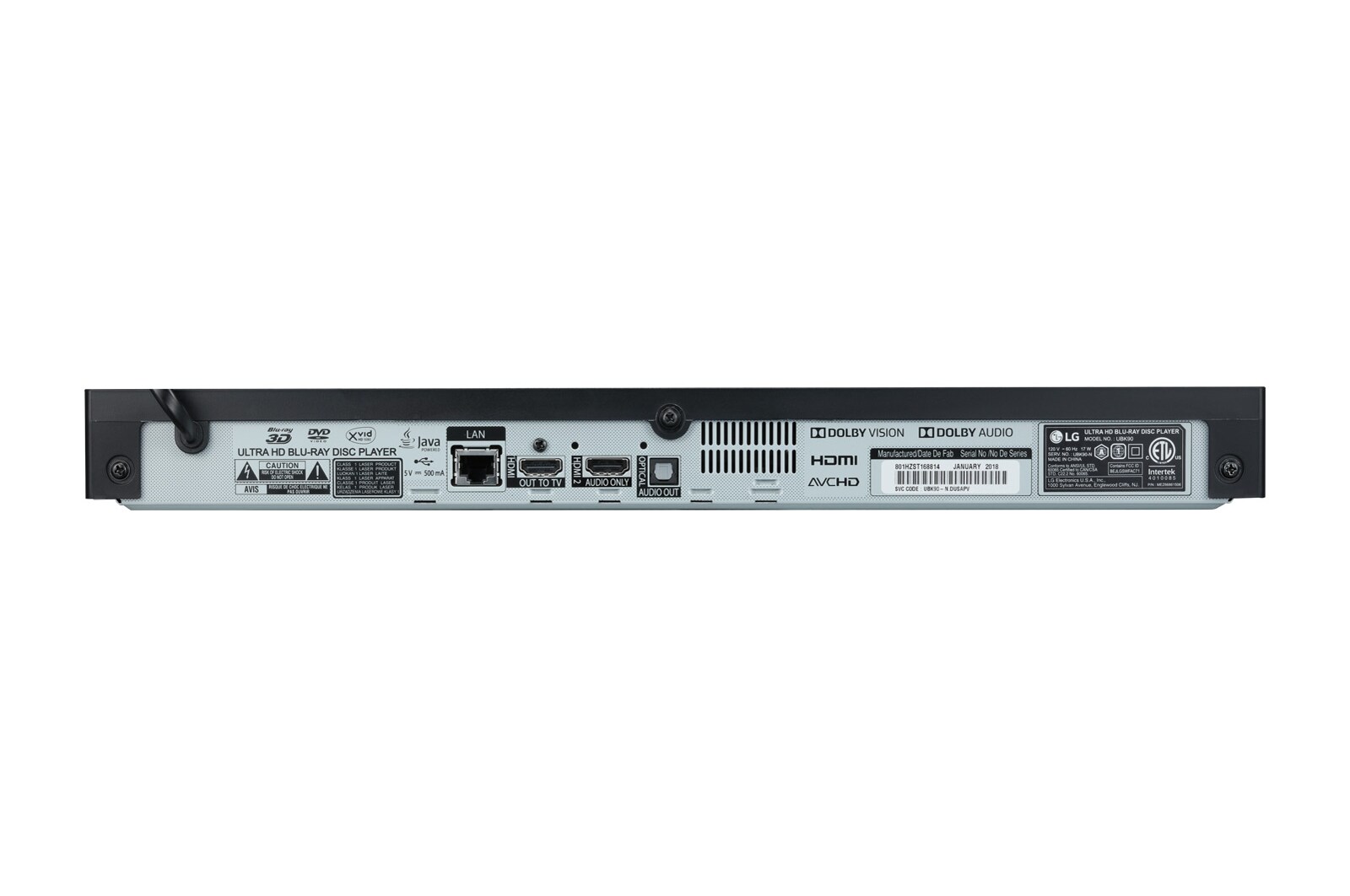 LG Lecteur de disques Blu-ray<sup>MC</sup> 4K ultra-HD avec services de diffusion en continu et Wi-Fi<sup>MD</sup> intégré, UBK90