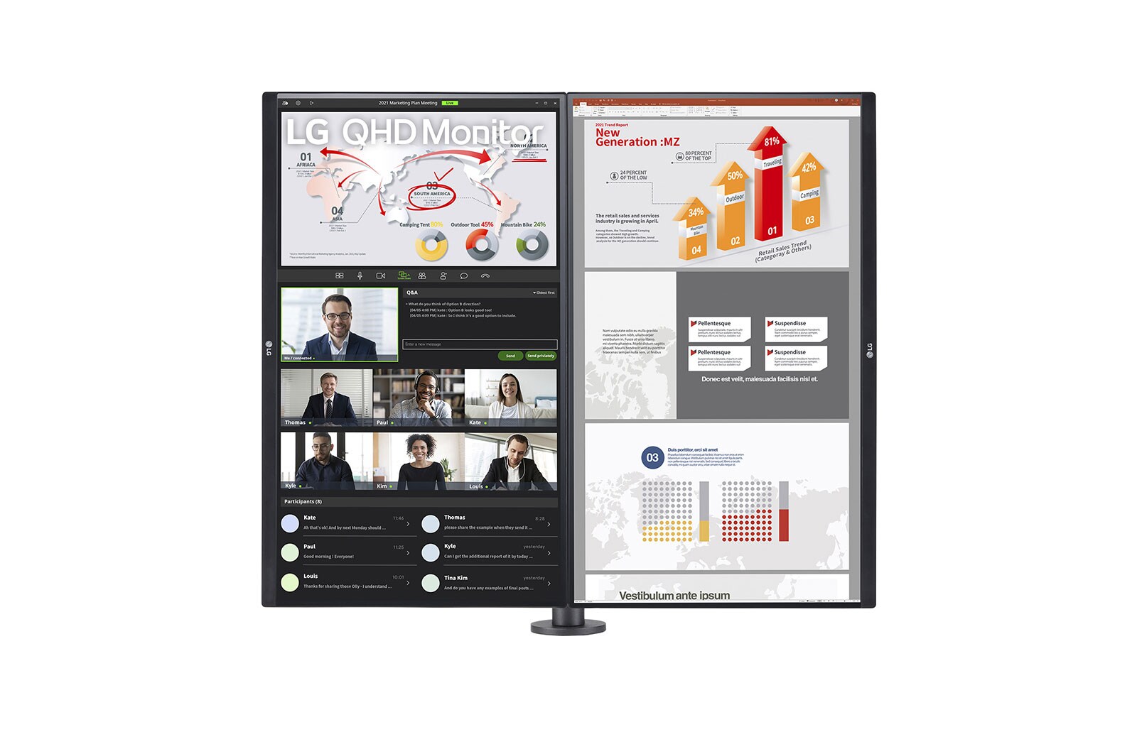 LG Moniteur QHD Ergo Dual de 27 po avec connexion en guirlande, 27QP88D-B2