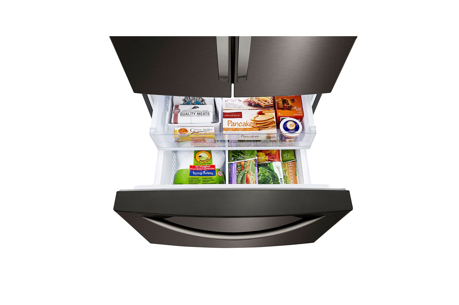 LG Réfrigérateur de 33 po avec porte à deux battants et revêtement résistant aux taches et Smart Cooling<sup>MC</sup> Plus, LRFCS2503D