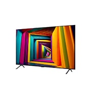 Vue latérale légèrement inclinée vers la gauche du téléviseur LG UHD, UT80
