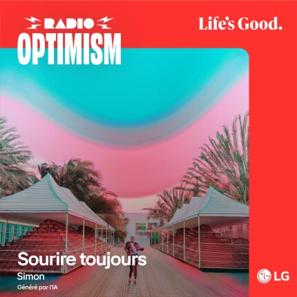 La pochette du disque Sourire toujours, créée par Simon grâce à l’IA.