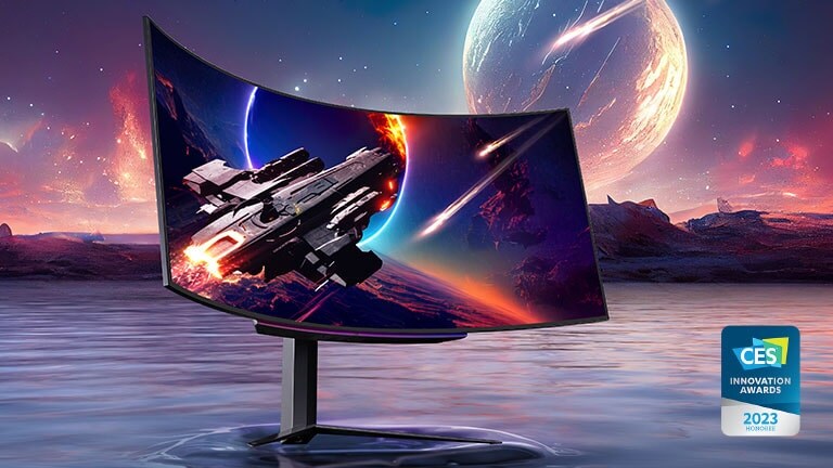 45GR95QE, moniteur de jeu incurvé UltraGearMC OLED WQHD, 240Hz, 0,03ms (GàG) de 45 po