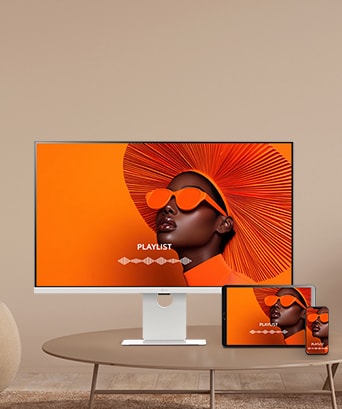 Une photo montrant la fonction de mise en miroir d’un smart monitor.