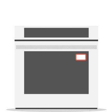 Montre la Cuisinière/Four et l’emplacement de son autocollant à code QR.